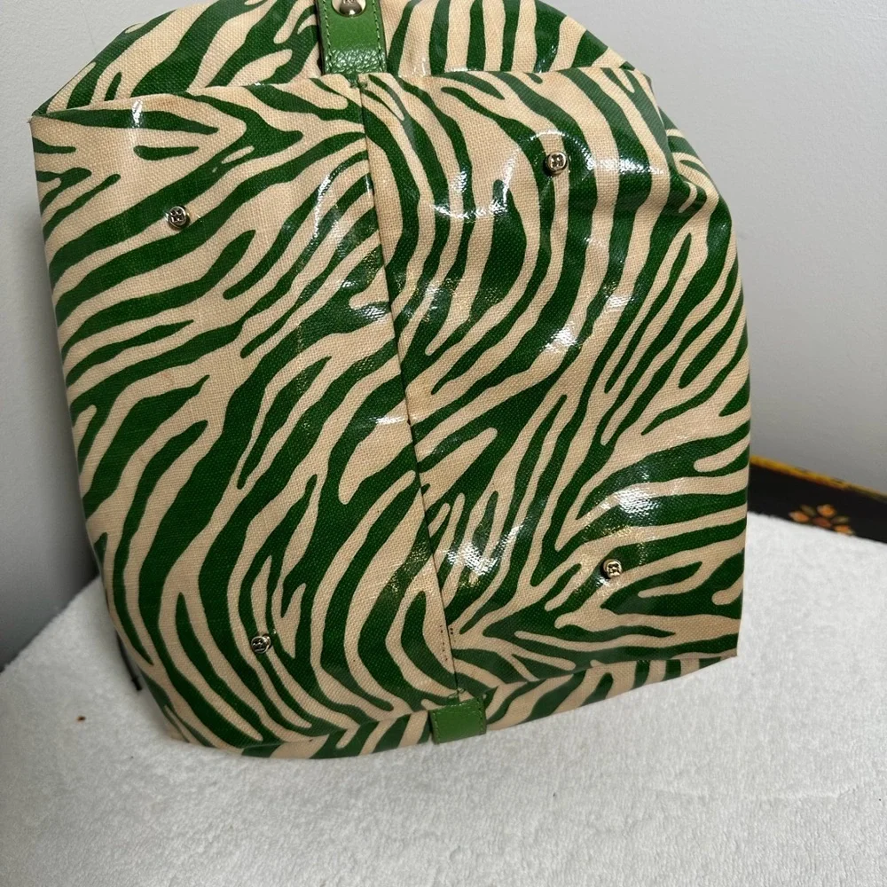Kate Spade Green Cream Zebra Print Handbag - Picture 4 of 8